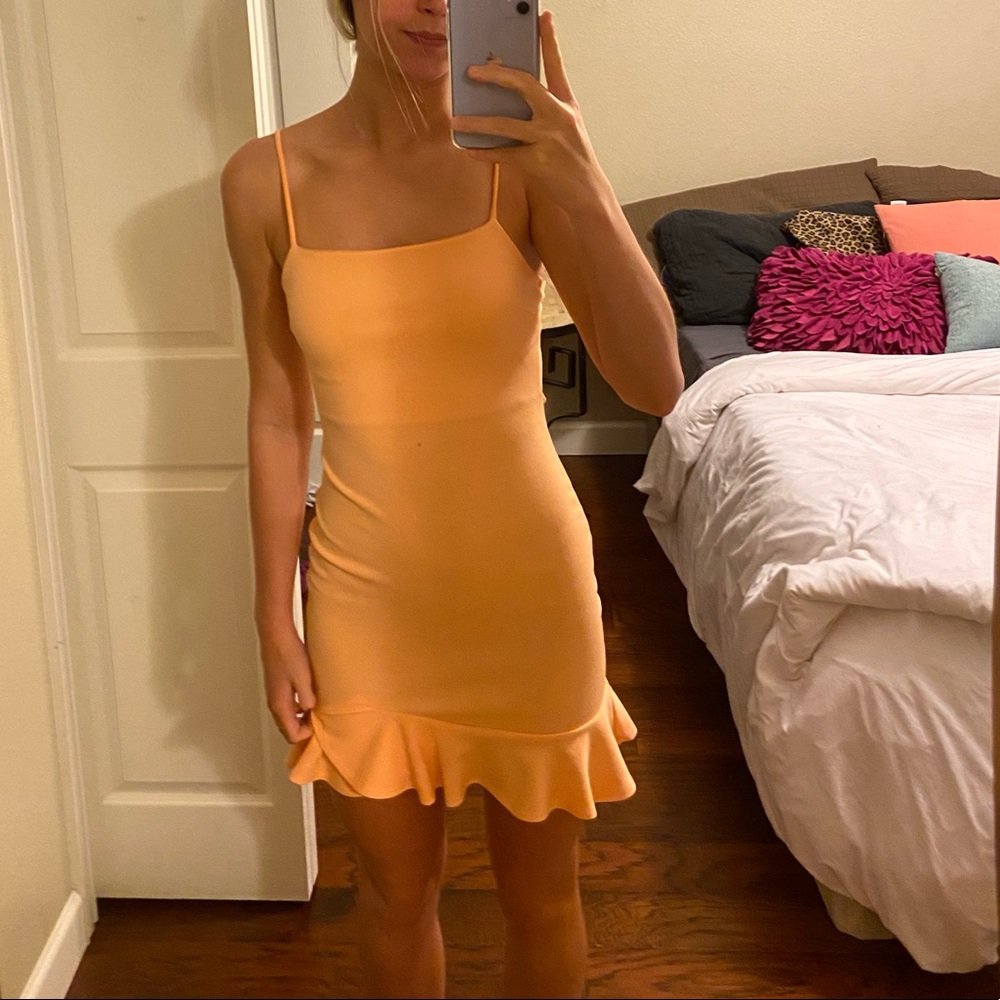 Sherbert orange mini dress by American threads